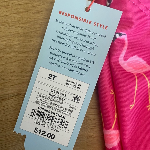 2T Girls Swimsuit One Piece - Picture 3 of 3